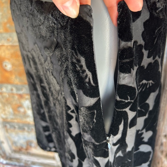 Black Devore midi skirt vintage - Picture 3 of 3